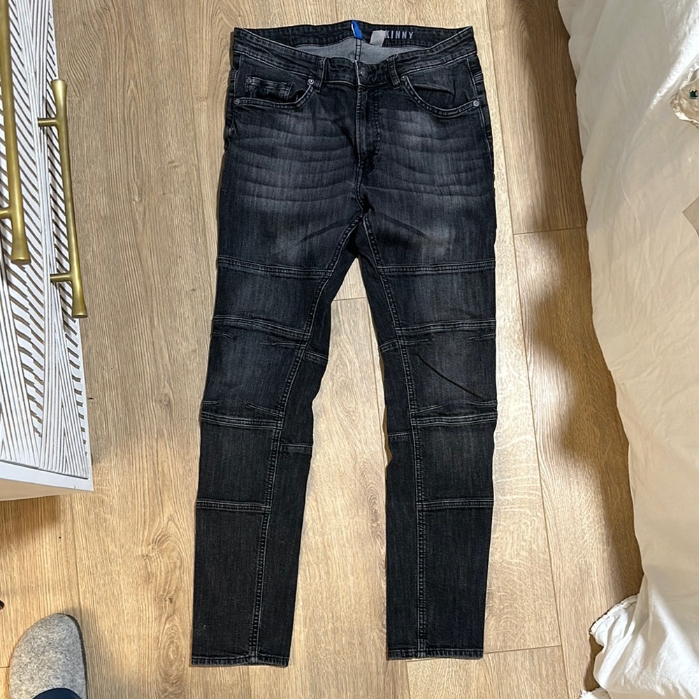 Men's Black Skinny Jeans 33 W